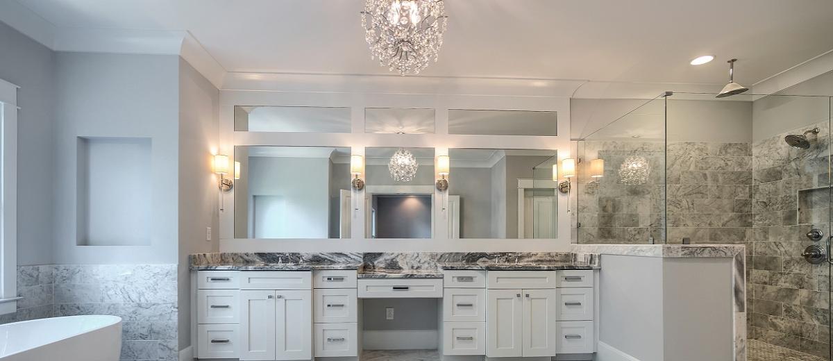 Double Mirrors with Built-In Sconces